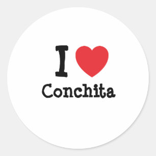 I love Conchita heart T-Shirt Classic Round Sticker