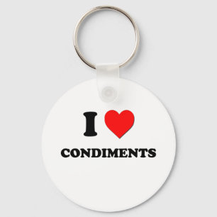 I Love Condiments ( Food ) Key Ring