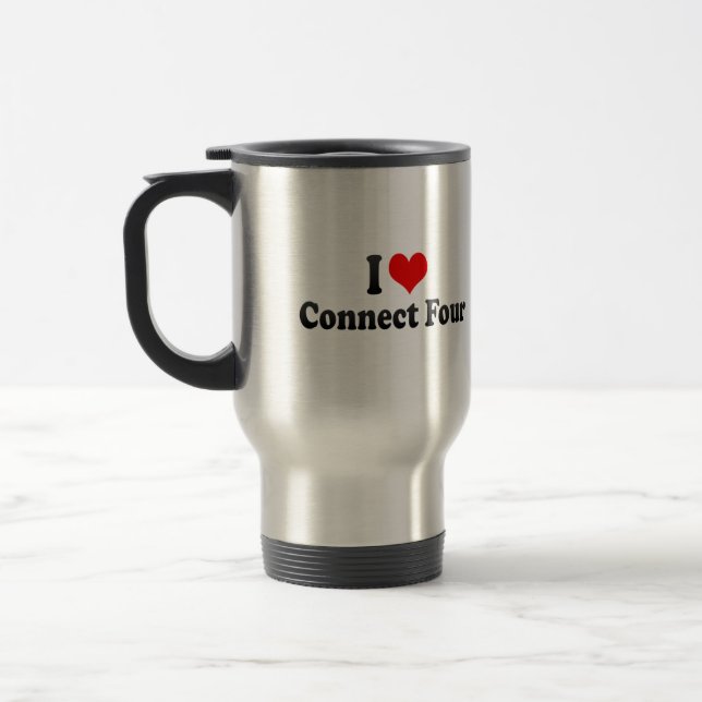 I love Connect Four Travel Mug (Left)