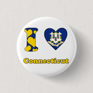 I love Connecticut 3 Cm Round Badge