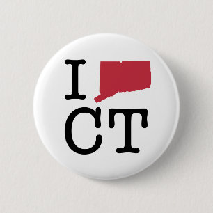 I Love Connecticut 6 Cm Round Badge