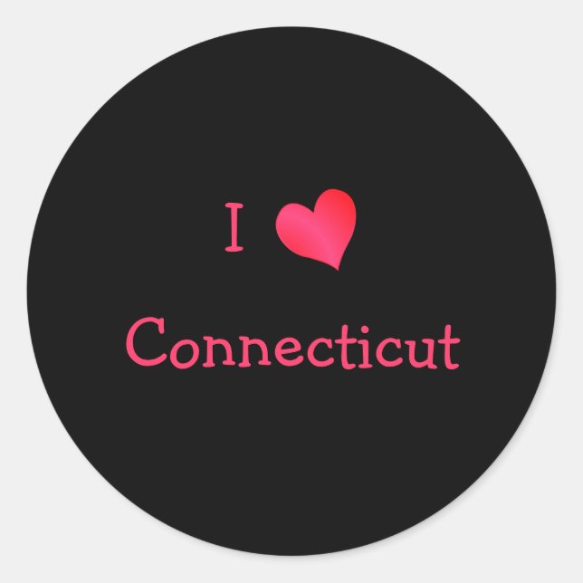 I Love Connecticut Classic Round Sticker (Front)