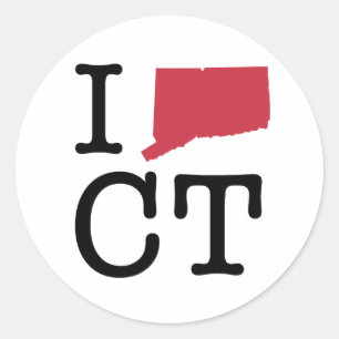 I Love Connecticut Classic Round Sticker
