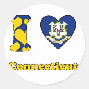 I love Connecticut Classic Round Sticker