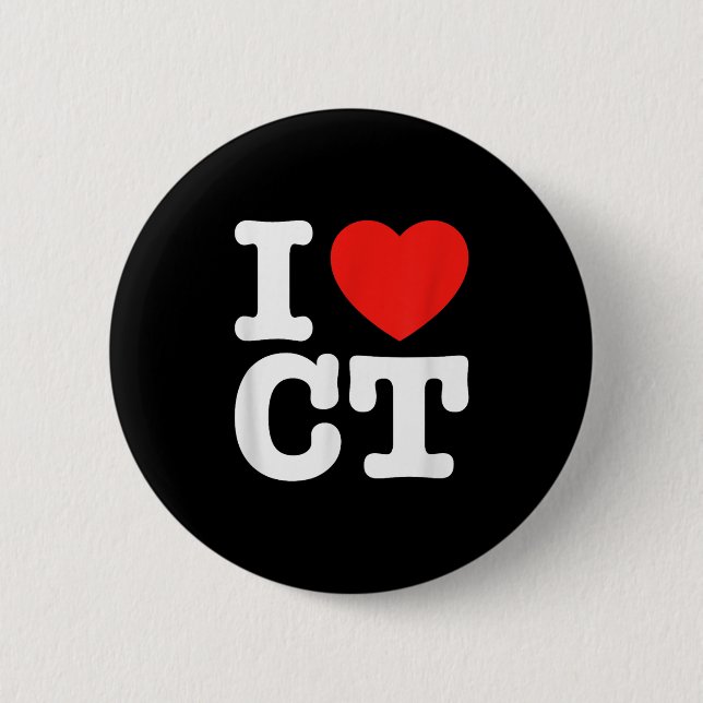 I Love Connecticut Shirt _ I Heart Ct  6 Cm Round Badge (Front)
