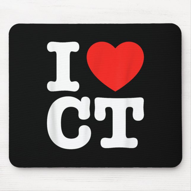 I Love Connecticut Shirt _ I Heart Ct  Mouse Mat (Front)