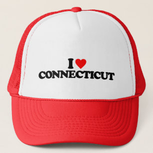 I LOVE CONNECTICUT TRUCKER HAT