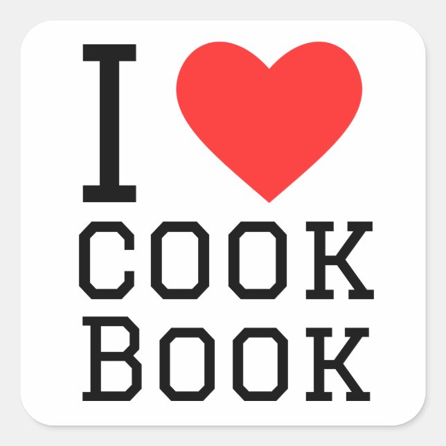 I love cook book square sticker (Front)