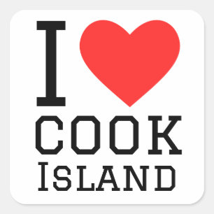 I love cook island square sticker