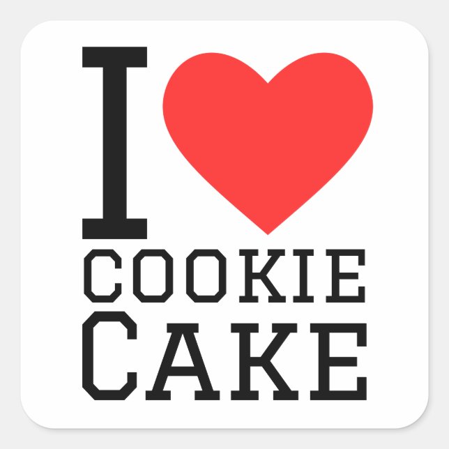 I love cookie cake  square sticker (Front)