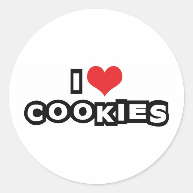 I Love Cookies Classic Round Sticker (Front)