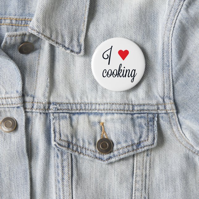 I Love Cooking 6 Cm Round Badge (In Situ)