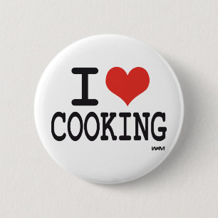 I LOVE COOKING 6 CM ROUND BADGE