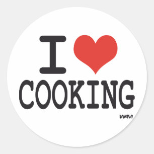 I LOVE COOKING CLASSIC ROUND STICKER