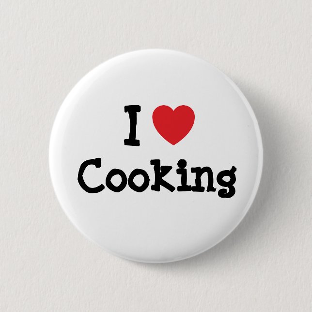 I love Cooking heart custom personalised 6 Cm Round Badge (Front)