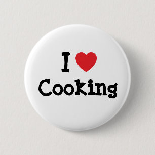 I love Cooking heart custom personalised 6 Cm Round Badge