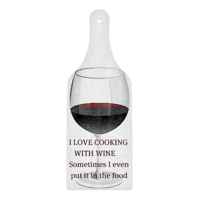 "I love cooking with Wine" cutting board (Front)