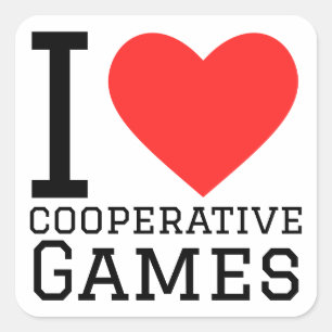I love cooperative games lovers square sticker