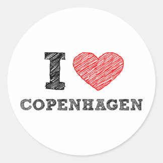 I love Copenhagen Classic Round Sticker
