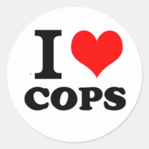 I Love Cops Classic Round Sticker