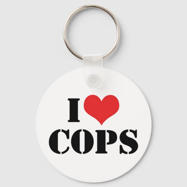 I Love Cops Keychain (Front)