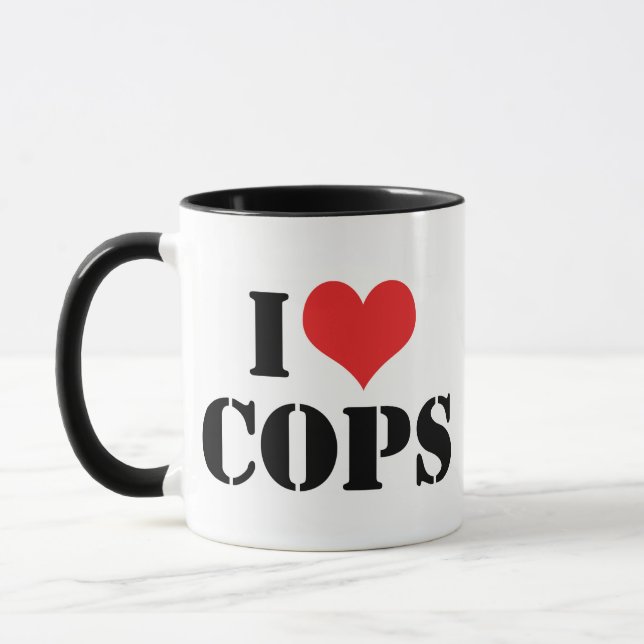 I Love Cops Mug (Left)