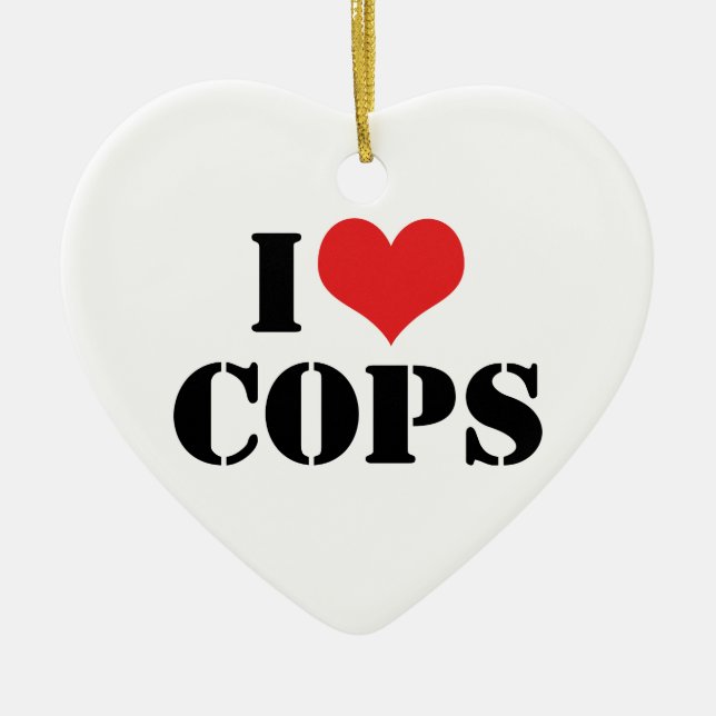 I Love Cops Ornament (Front)