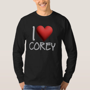 I Love Corey Name Personalised Men Guy BFF Friend T-Shirt