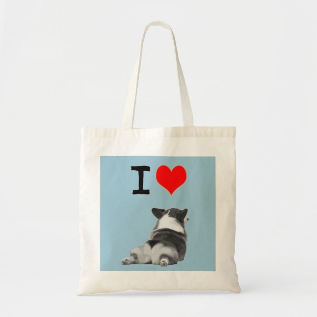 I love Corgi Butt Tote Bag (Front)