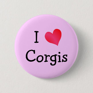 I Love Corgis 6 Cm Round Badge