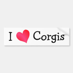 I Love Corgis Bumper Sticker