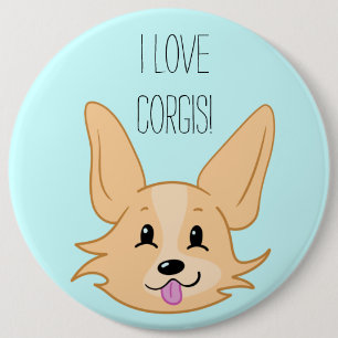 I Love Corgis Button