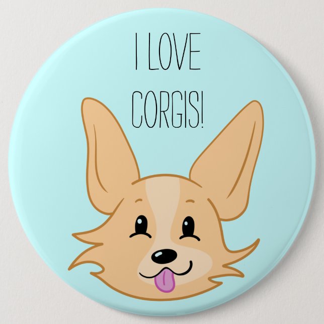 I Love Corgis Button (Front)
