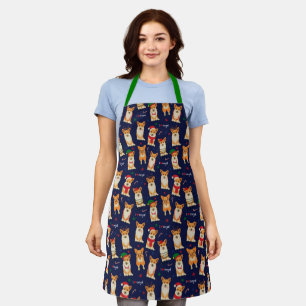 I Love Corgis Christmas Apron