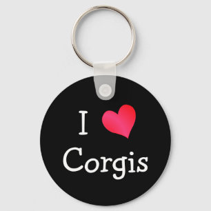 I Love Corgis Key Ring