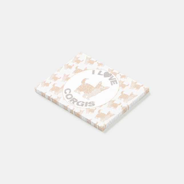 I LOVE CORGIS Post It Pads Post-it Notes (Angled)