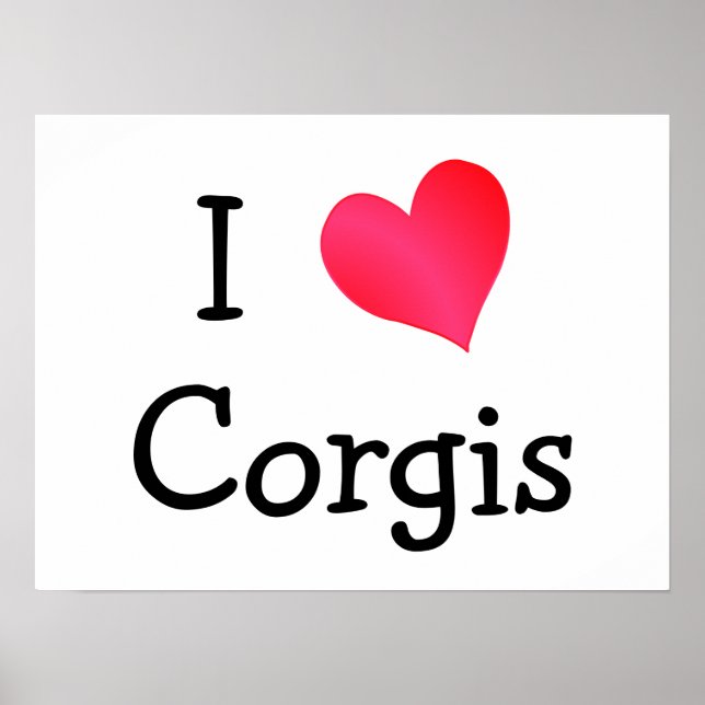I Love Corgis Poster (Front)