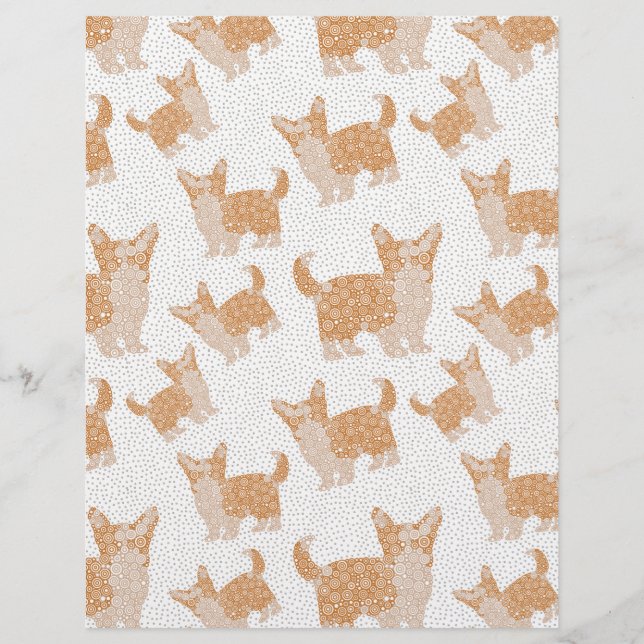 I LOVE CORGIS Scrapbook Paper (Front)
