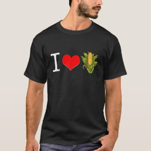 I Love Corn Cob Lover Heart Maize Food Farmer Men  T-Shirt