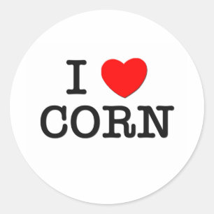 I Love CORN ( food ) Classic Round Sticker