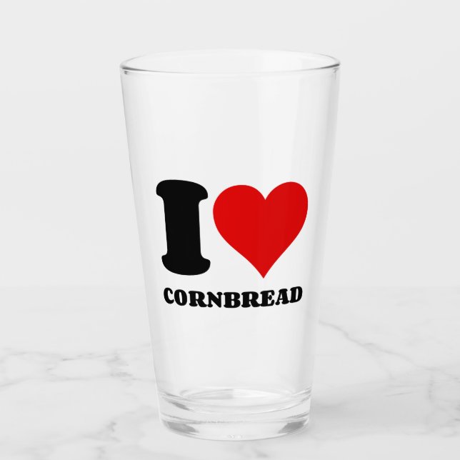 I LOVE CORNBREAD GLASS (Front)