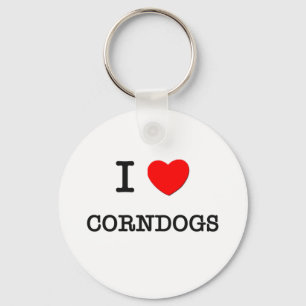 I Love CORNDOGS ( food ) Key Ring
