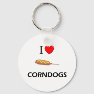I Love Corndogs Key Ring