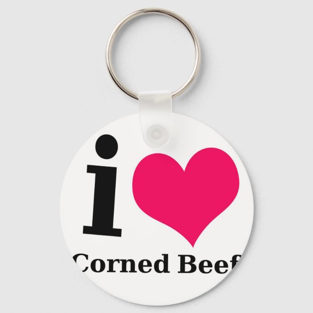 I love Corned Beef Key Ring (Front)