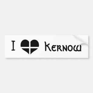 I Love Cornwall Kernow St Piran Flag Heart Design Bumper Sticker
