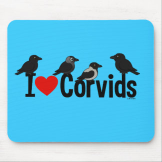 I Love Corvids Mouse Mat