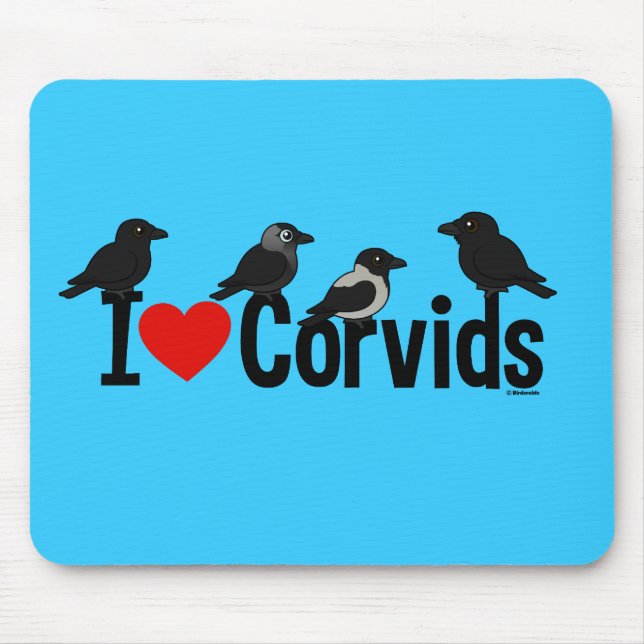 I Love Corvids Mouse Mat (Front)