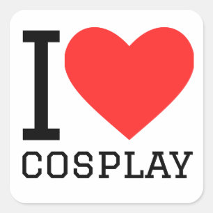 I love cosplay square sticker