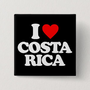 I LOVE COSTA RICA 15 CM SQUARE BADGE