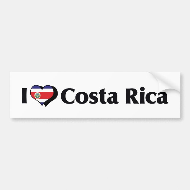 I Love Costa Rica Flag Bumper Sticker (Front)